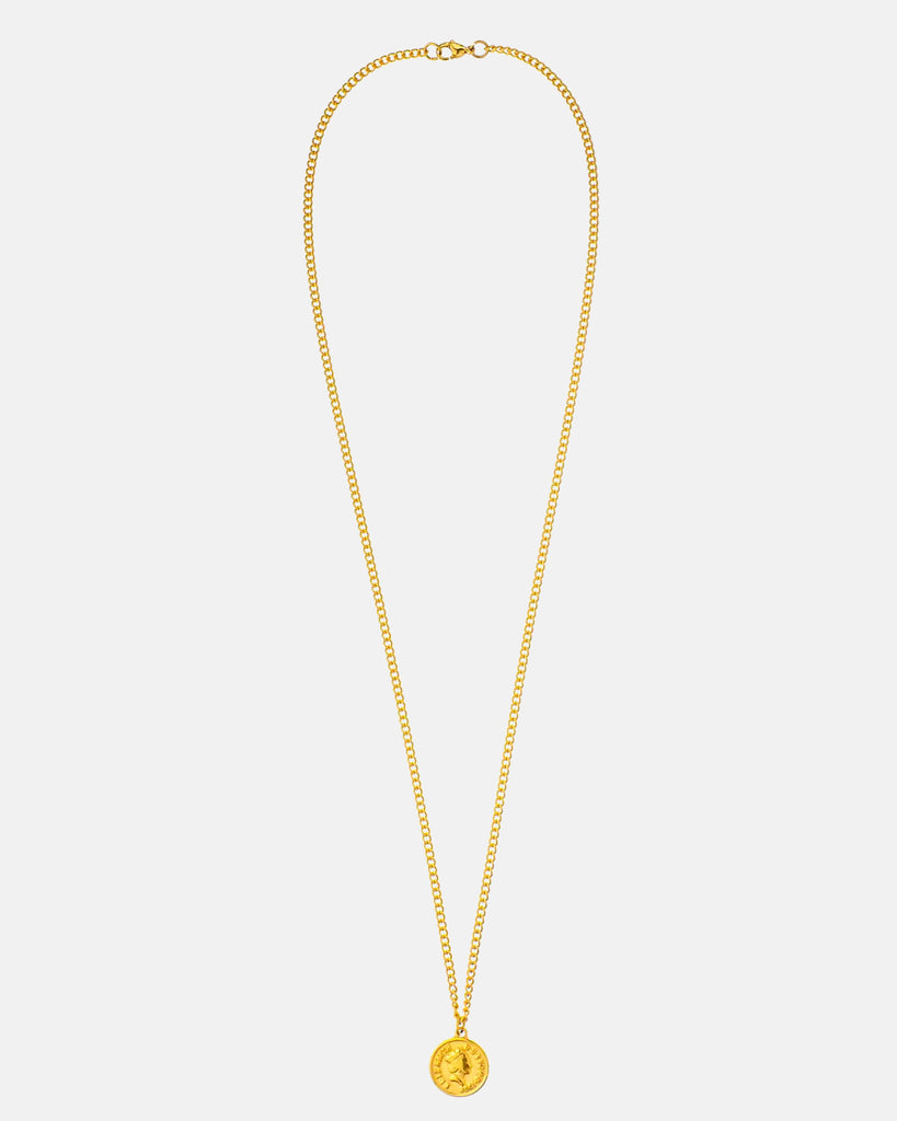 Elizabeth Coin II - Collar de Acero Inoxidable Dorado - Joyería Unisexo Online - Dicci