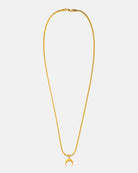 Horns - Collar De Acero Dorado -  cadena de acero inoxidable Belice y un colgante de un cuerno - Joyería Online Unisexo - Dicci
