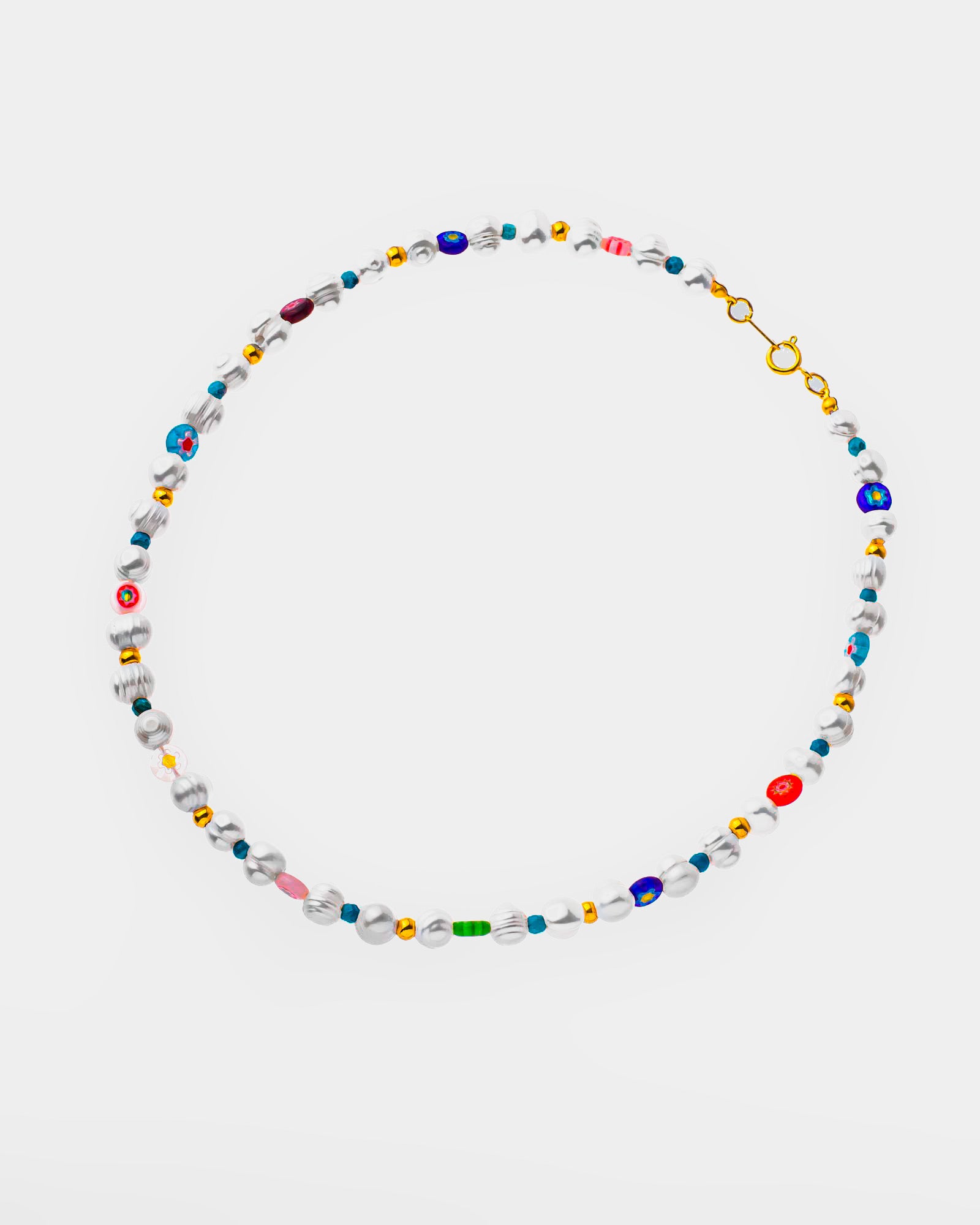 Flower Power - Collar de Perlas y Cuentas de Vidrio Variadas - Joyería Unisexo Online - Dicci