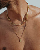 Crawling Snake Golden Steel Necklace on the models neck - Buy Necklaces Online - Dicci