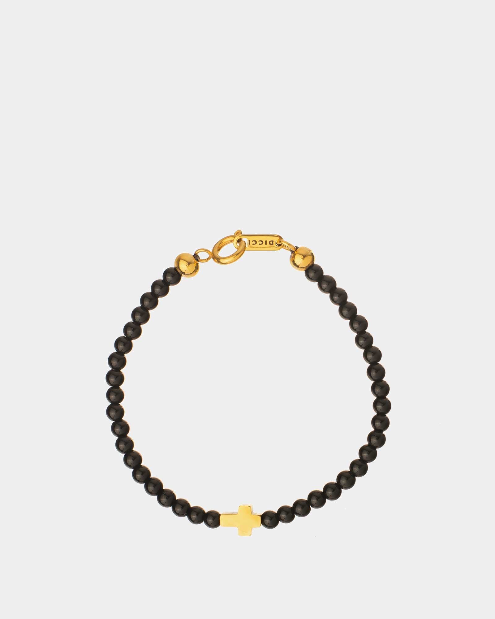 Cross - Black Onyx Stone Bracelet - Unissex Bracelet - Online Jewelry - Dicci