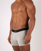 Basic gray Dicci boxers with black elastic on the model's body - Underwear Online - Dicci