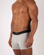 Bóxers básicos grises Dicci con elástico negro en el cuerpo del modelo - Ropa interior en línea - Dicci