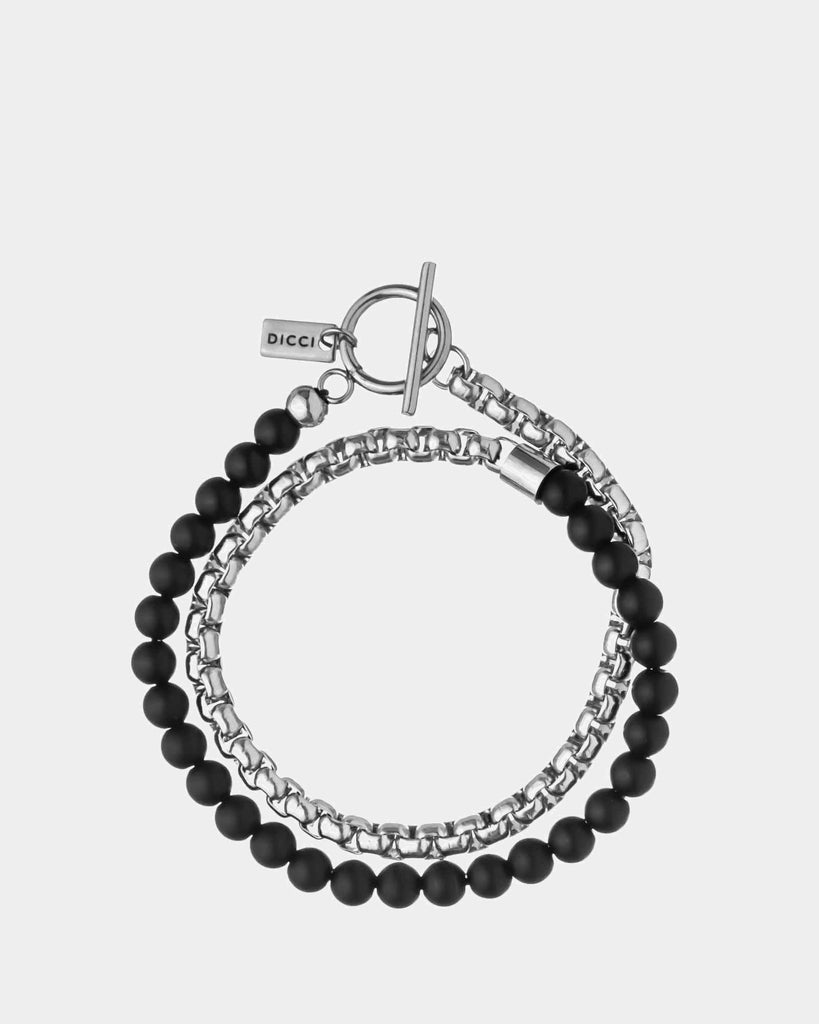 Maui - Double Bracelet 'Maui' - Steel and Onyx Bracelet - Online Unissex Jewelry - Dicci