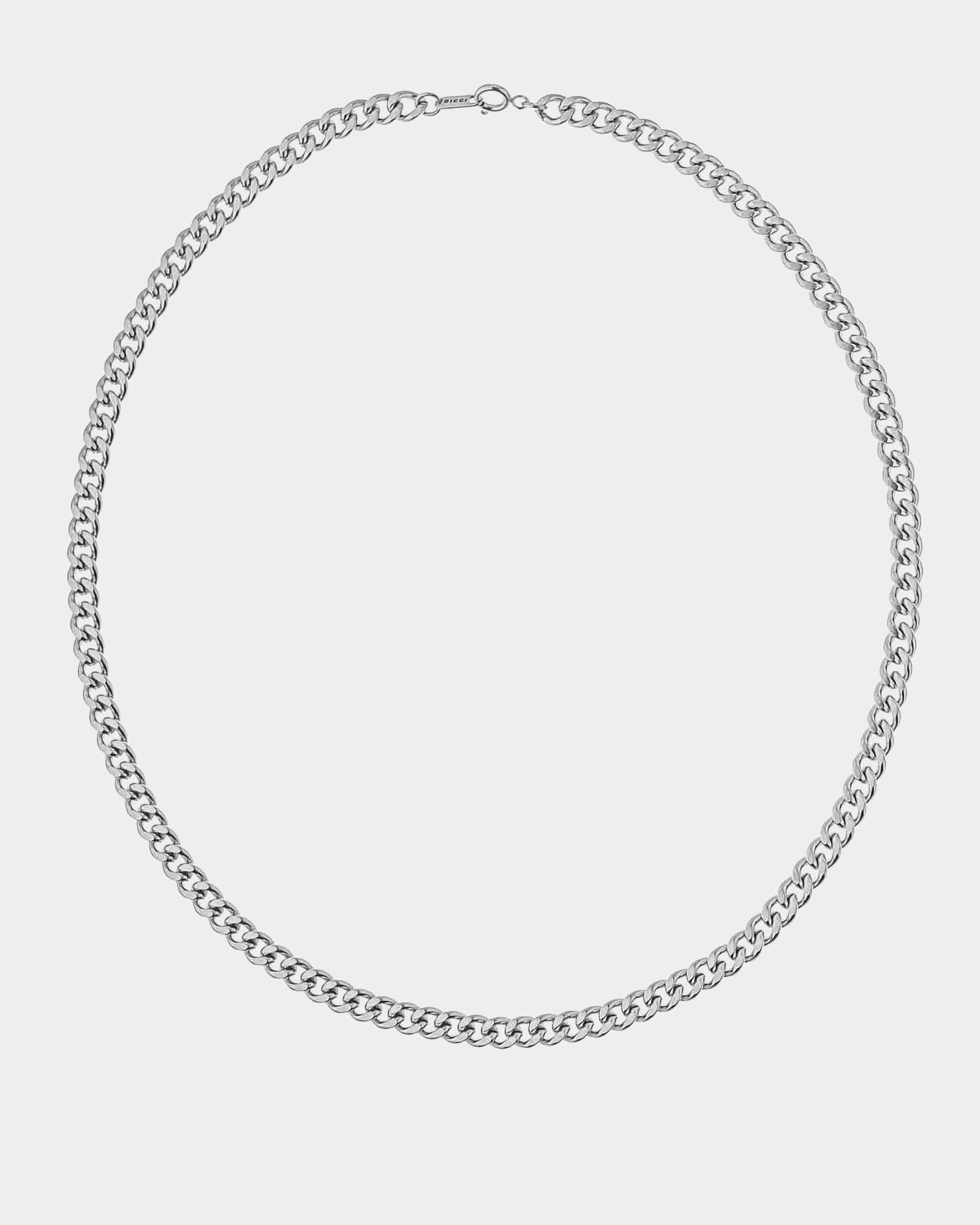 Silver Flat Cuban Chain Necklace 7mm