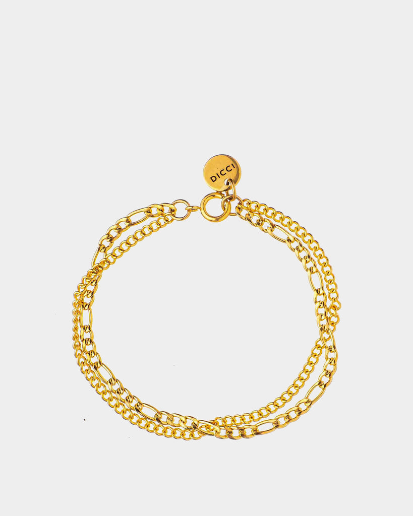 Double Chain Golden Stainless Steel Bracelet 'Phili' - Stainless Steel Bracelets - Online Unissex Jewelry - Dicci