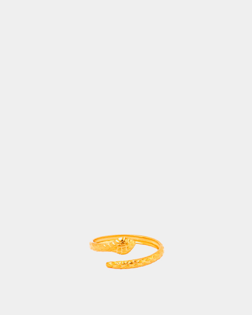 Golden Stainless Steel Ring 'Snake' - Steel Rings - Online unissex jewelry - Dicci