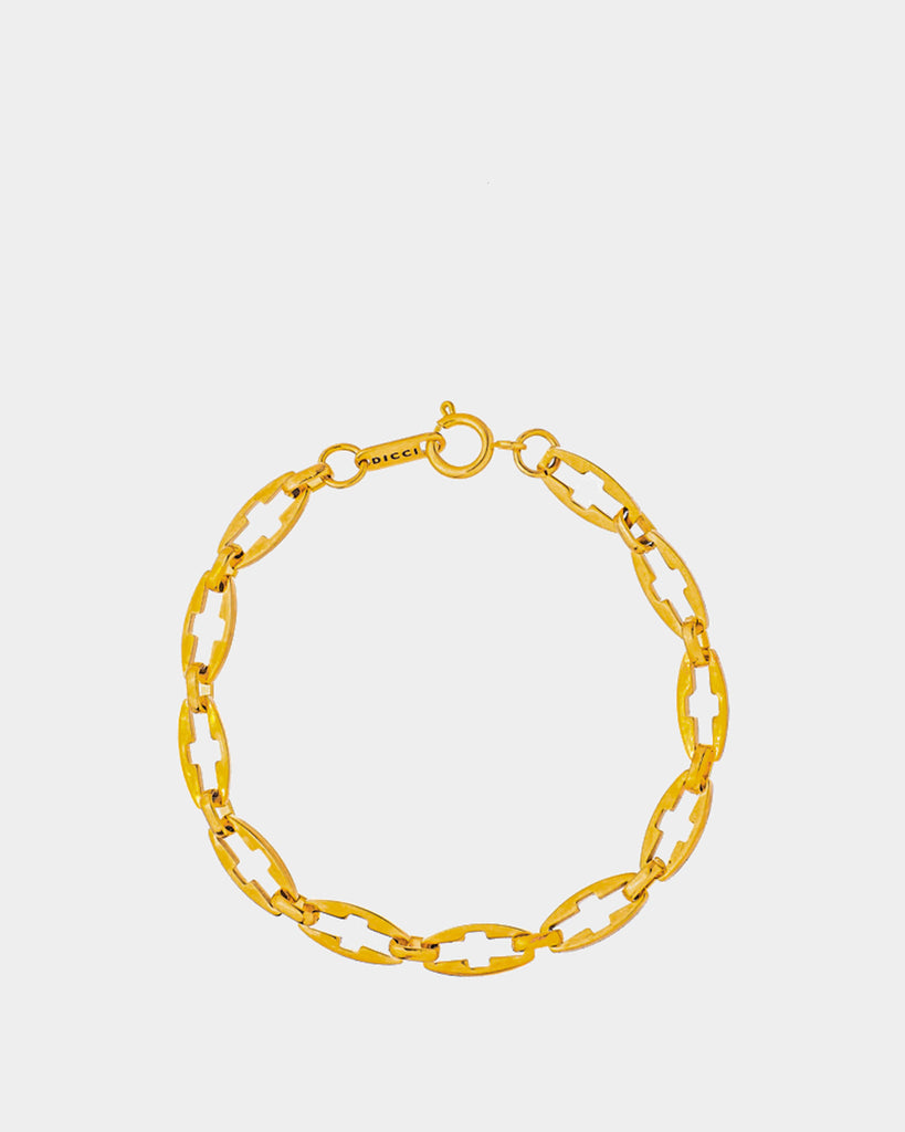Golden Steel Bracelet 'Cross Layer' - Unisex Jewelry - Dicci