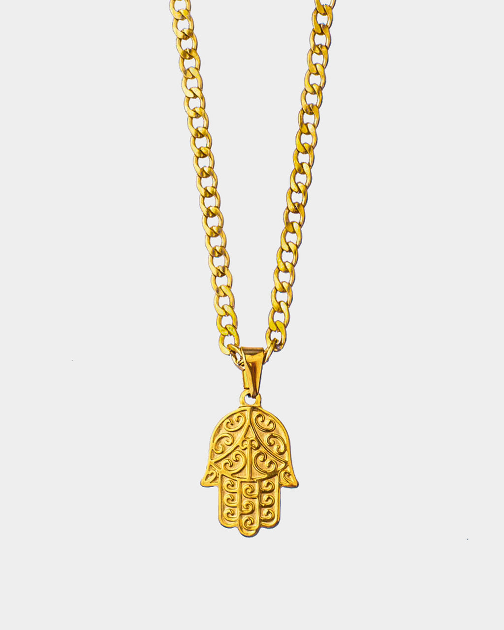 Hamsa - Golden Steel Necklace 'Hamsa' - Buy Online Unissex Necklaces - Dicci