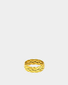 Golden Steel Ring 'Braided' - Buy Rings Online - Dicci