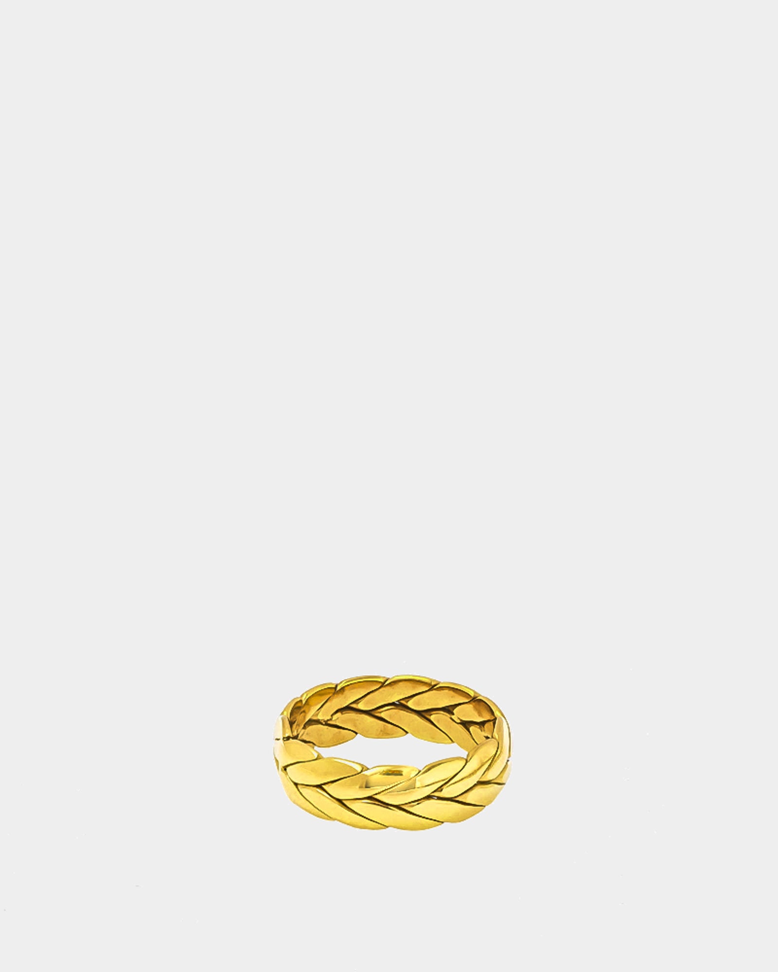 Golden Steel Ring 'Braided' - Buy Rings Online - Dicci