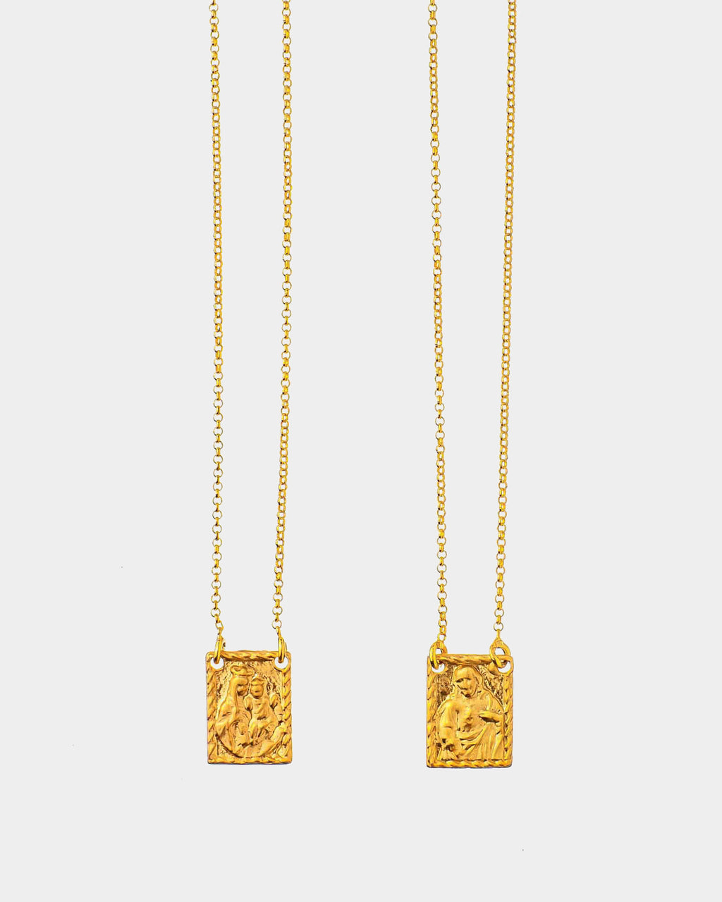 Do Carmo - Golden Sterling Silver Scapular 'Do Carmo'- Silver Scapular - Online Jewelry - Dicci