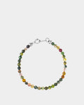 Silver Green Agate Bracelet 4mm - Natural Beads and Stainless Steel - Online Unisex Jewelry - Dicci