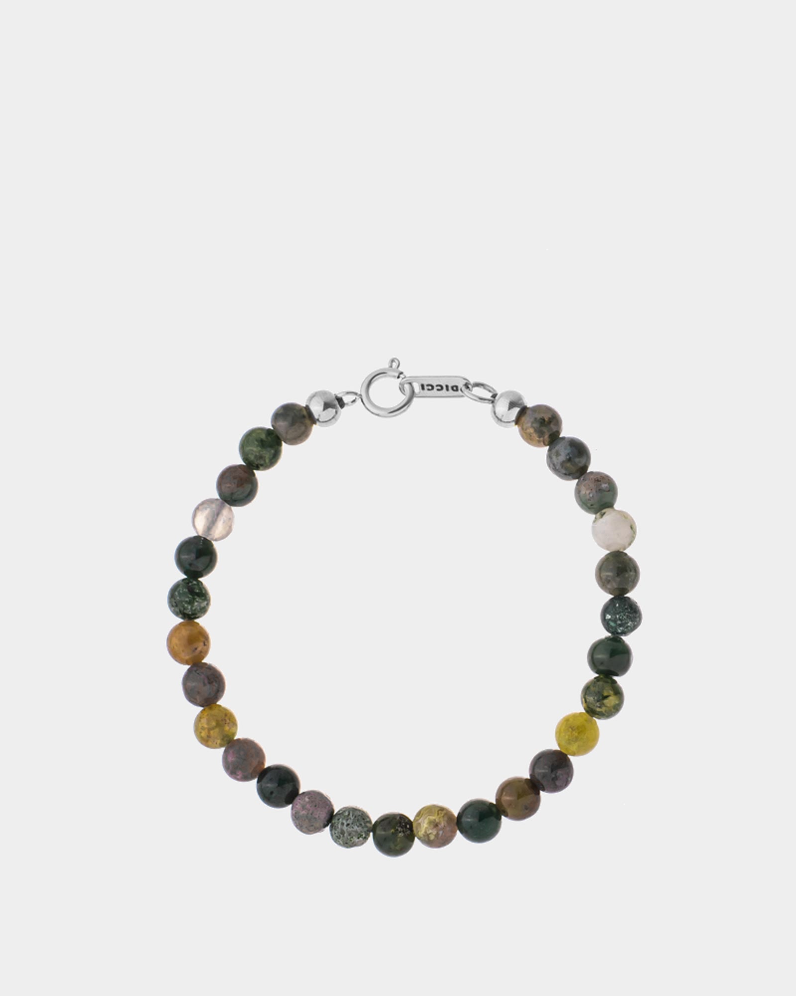 Green Agate Stone Bracelet 6mm - Natural Beads and 316L stainless steel - Online Unissex Jewelry - Dicci