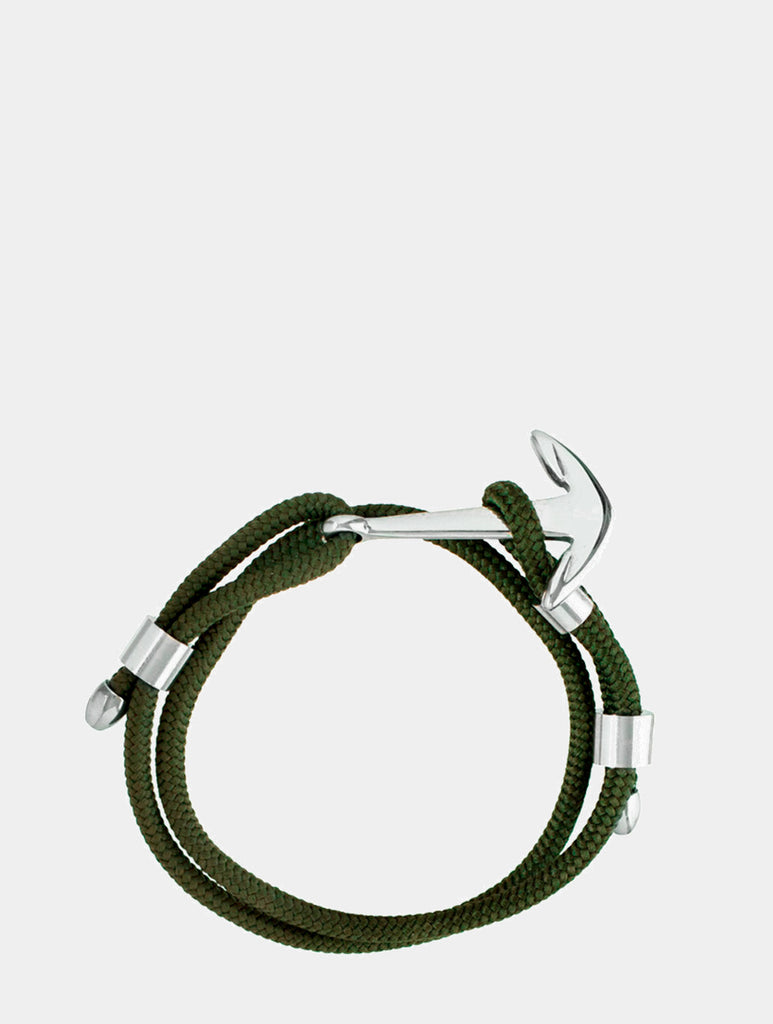 Âncora - Pulseira Náutica Verde com pendente de âncora - Joias Online - Dicci