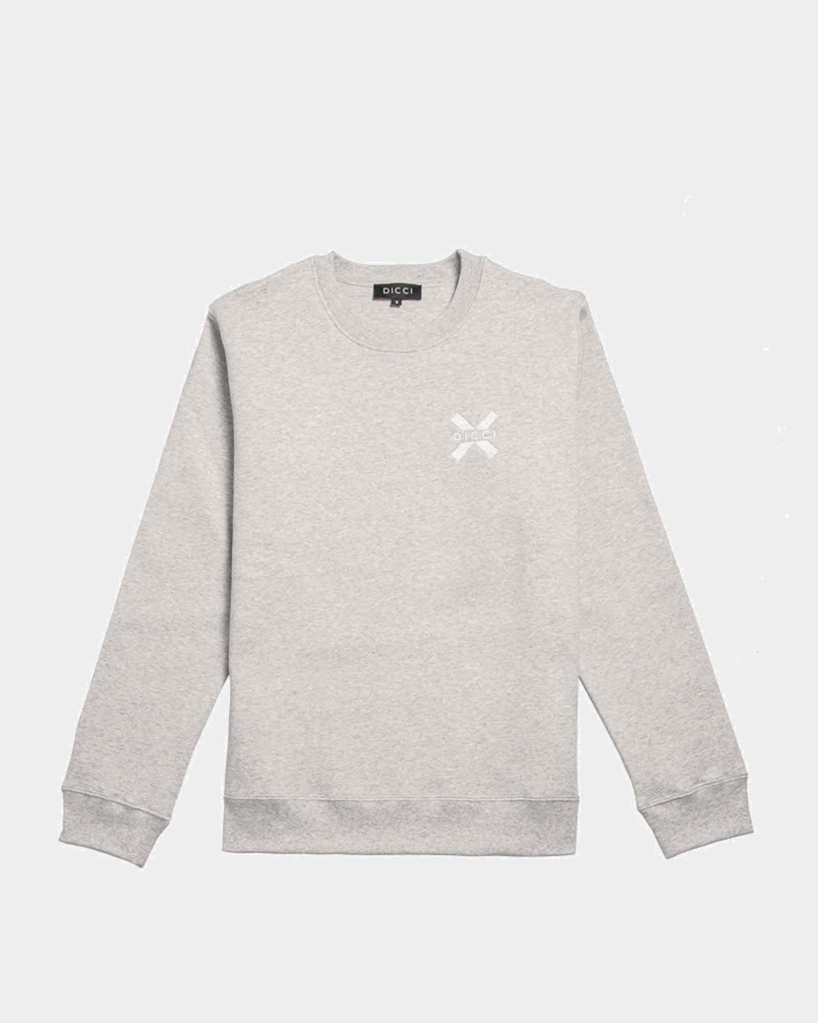Grey Sweatshirt with Logo Embroided - Online Unisex Clothing - Dicci
