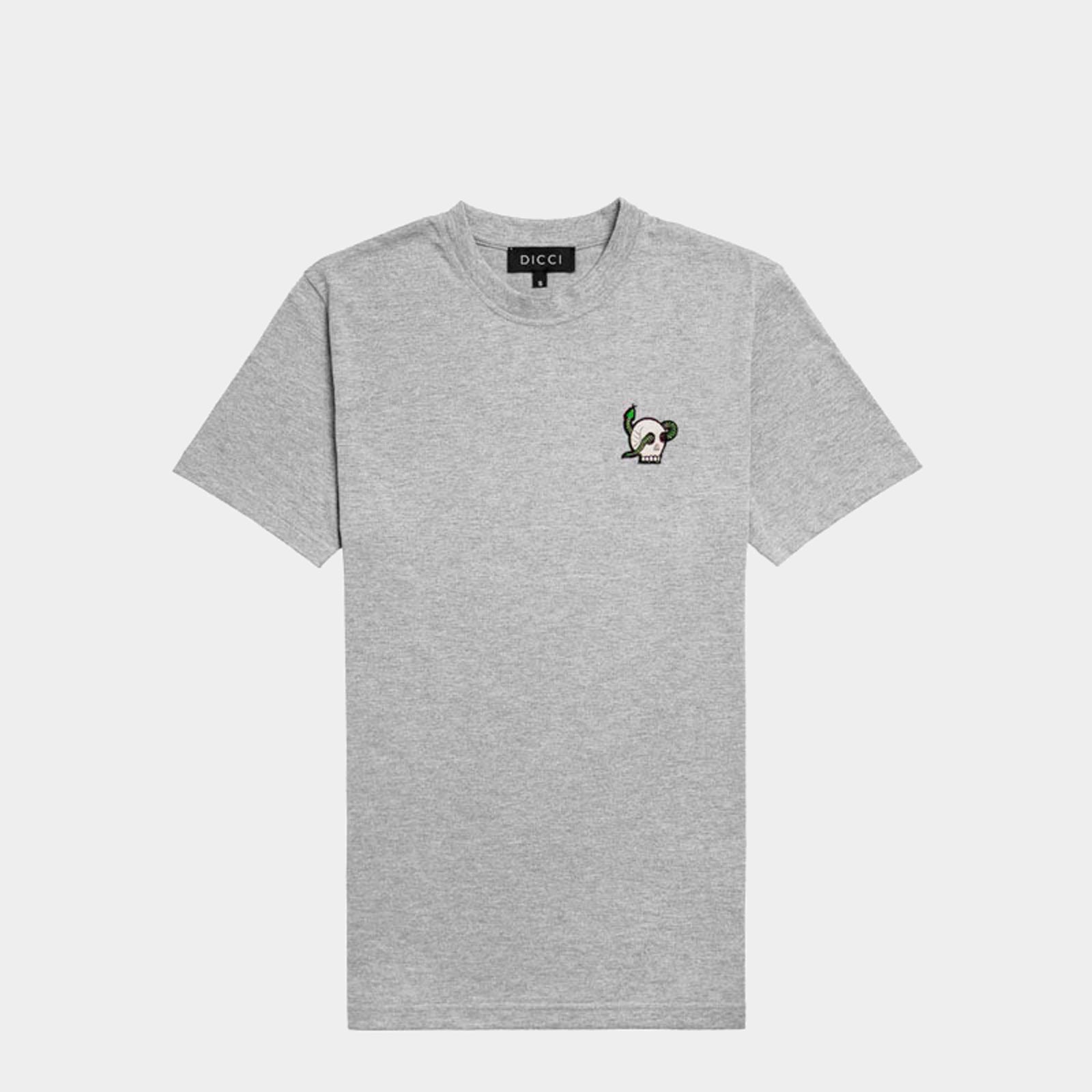Grey T-Shirt with Beige Skull - Online Unisex T-shirts - Dicci