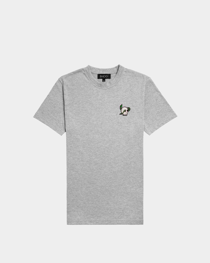 Grey T-Shirt with Beige Skull - Online Unisex T-shirts - Dicci
