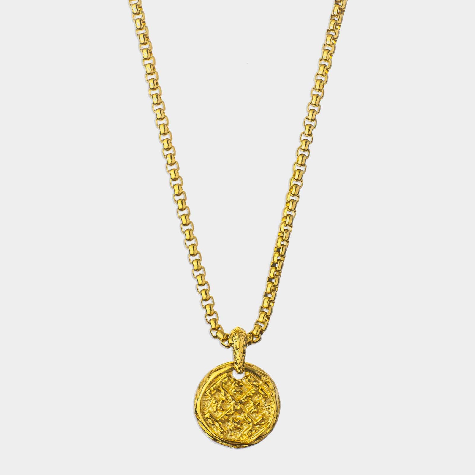 Jerusalem Cross - Golden Stainless Steel Necklace 'Jerusalem Cross' - Online Unissex Jewelry - Dicci