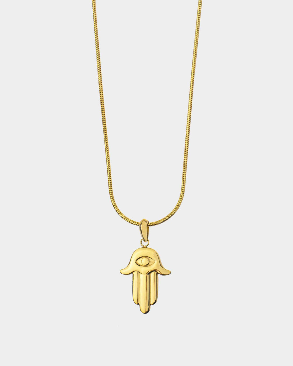 Minimalist Hamsa - Golden Steel Necklace