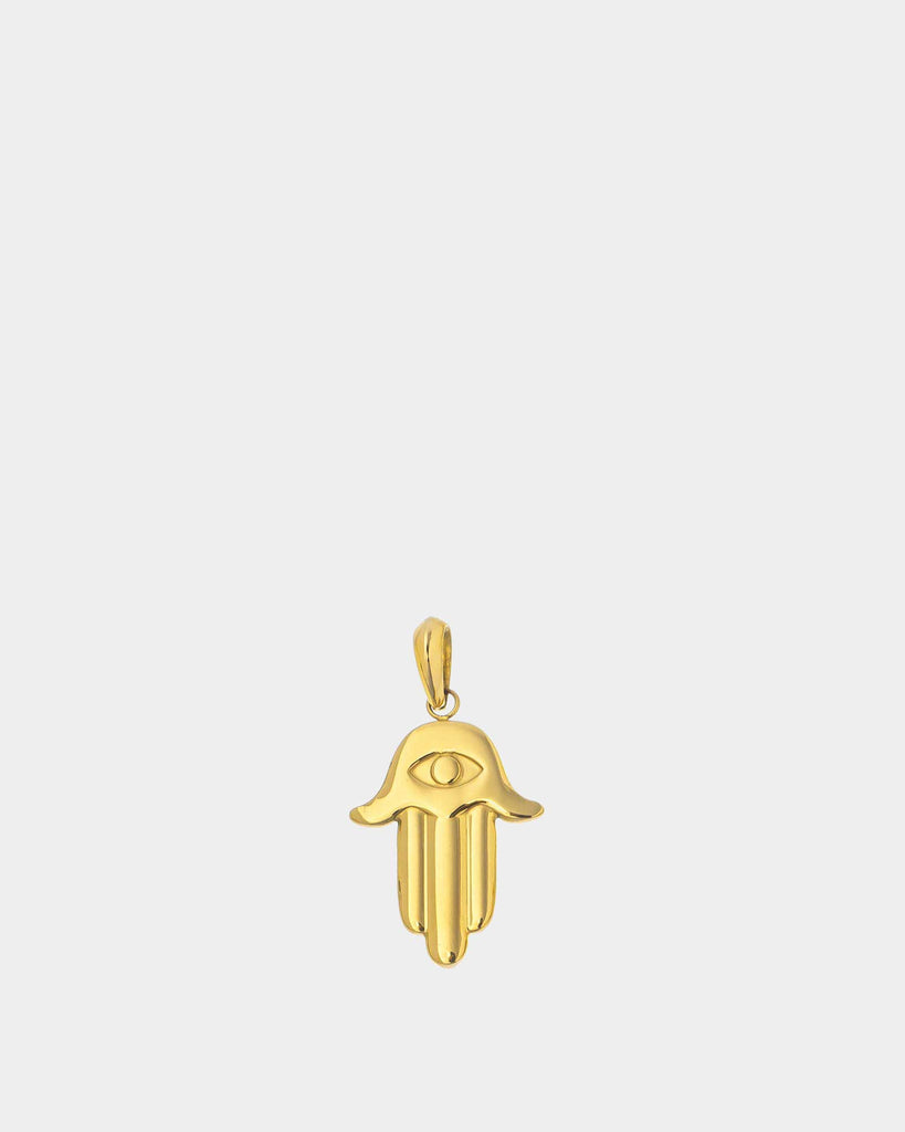 Minimalist Hamsa - Golden Stainless Steel Pendant - Online Unissex jewelry - Dicci