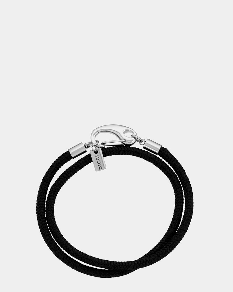 Nile - Black Nautical Bracelet 'Nile' - nautical bracelet with a secure and imposing stainless steel clasp - Online Unissex Jewelry - Dicci