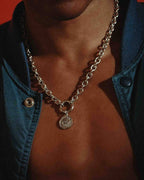 silver Eye of Providence - Collar de cadena de acero inoxidable - Dicci