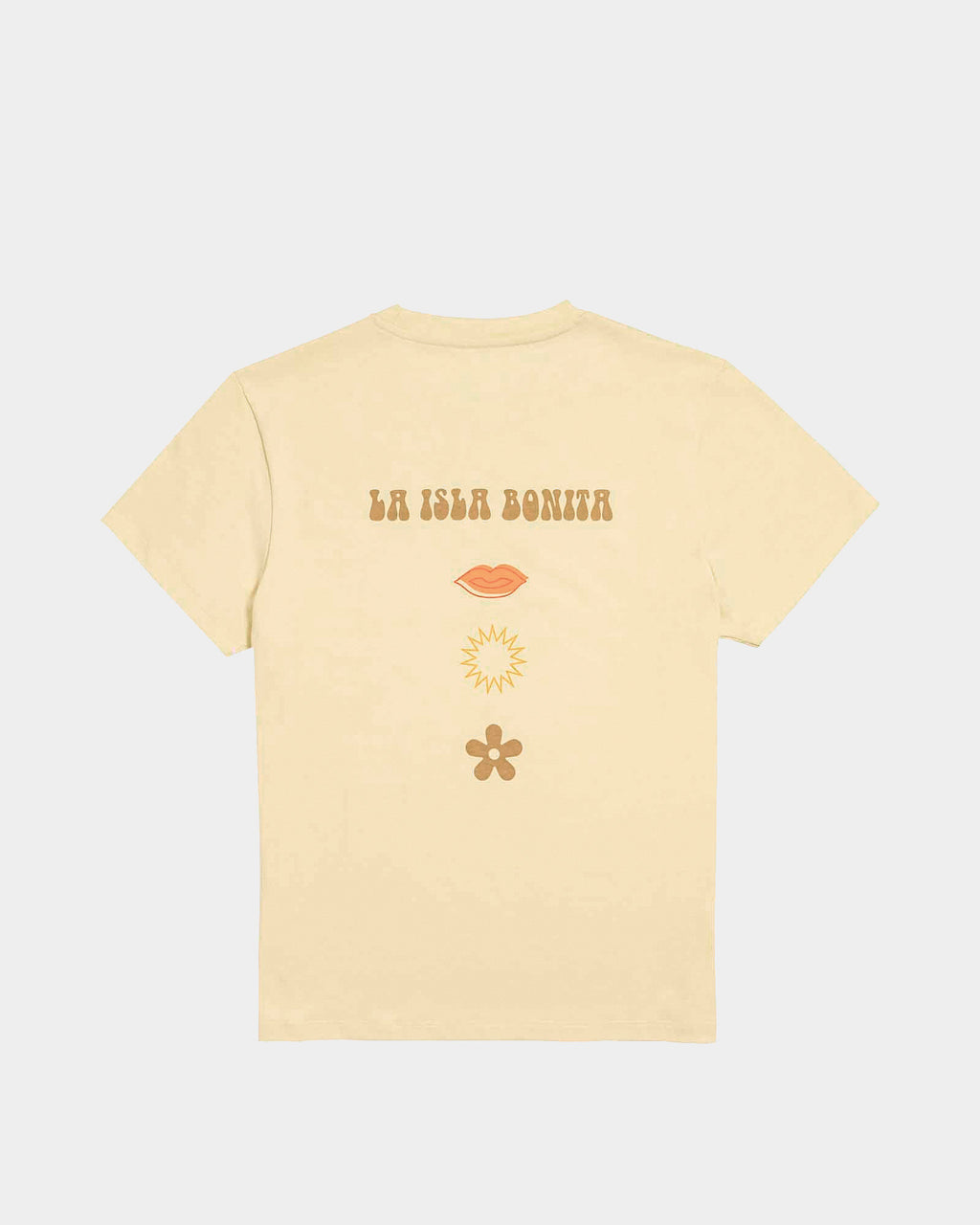 La Isla Bonita - Pastel Yellow T-shirt 'La isla Bonita' - 100% cotton - Online Unissex Clothing - Dicci