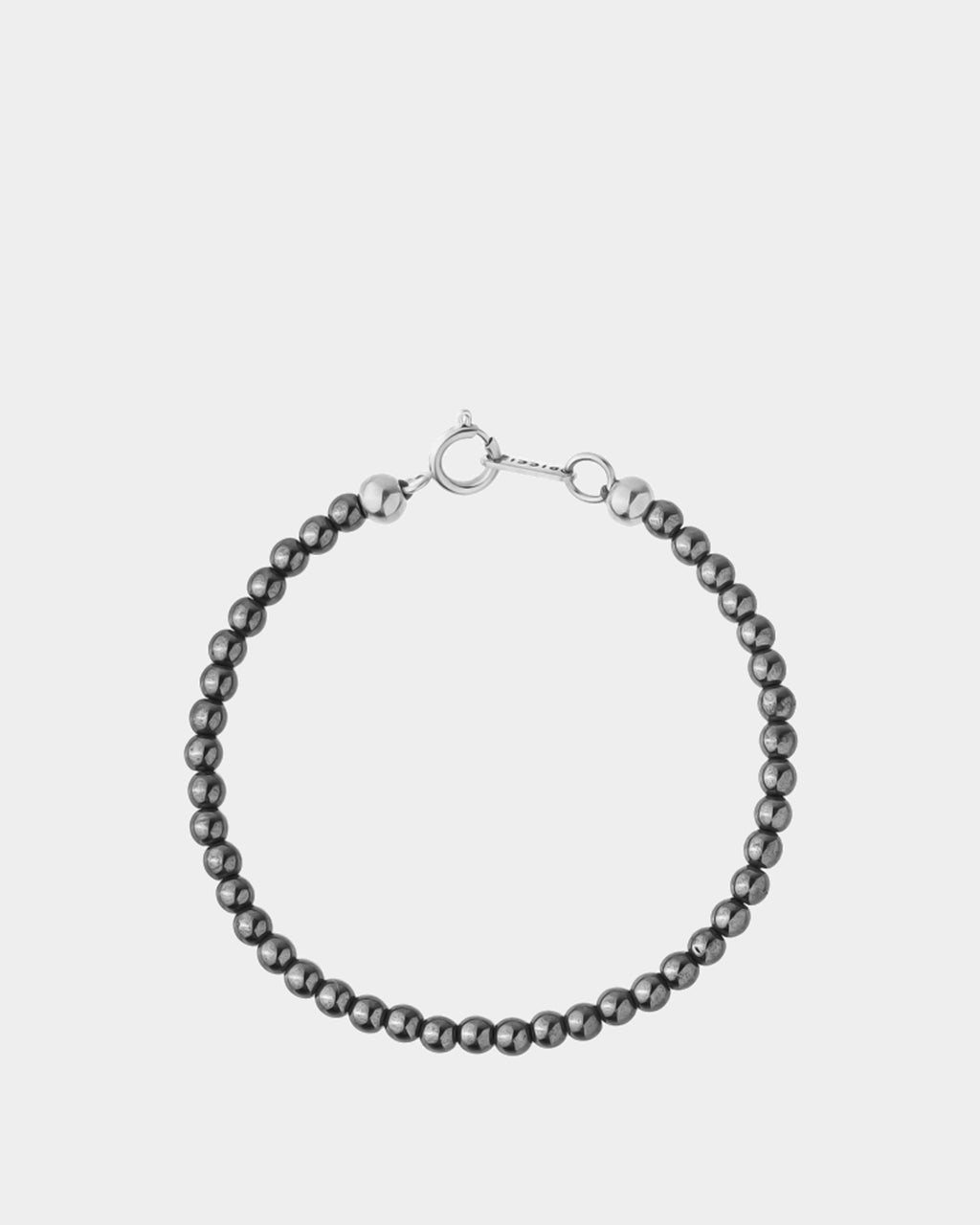 Silver Dark Hematite Bracelet 4mm - Natural Stone Bracelet - Dicci