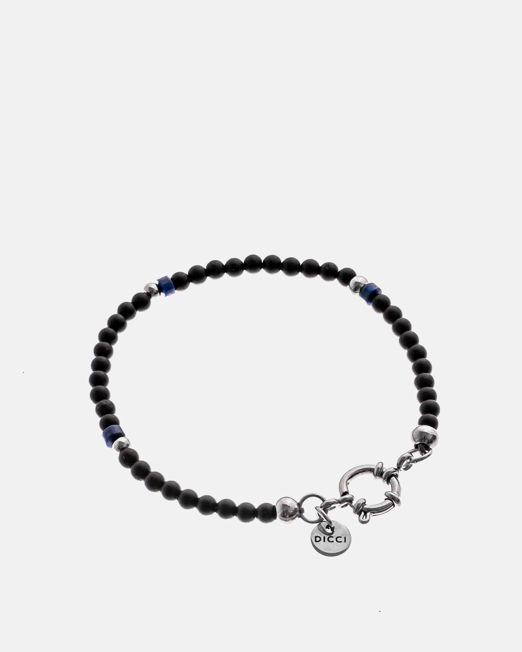 Formosa - Pulseira de Pedras Naturais - pedras de ónix preto e pedras de lapislazúl, com um fecho de aço inoxidável - Joias Unissexo Online - Dicci