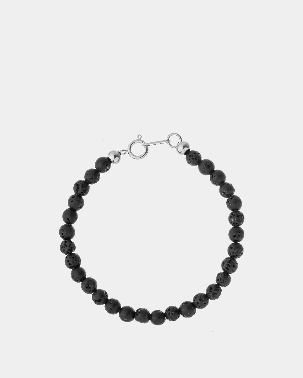 Silver Lava Stone Bracelet 6mm - Natural Stones Bracelets - Online Unisex Jewelry - Dicci
