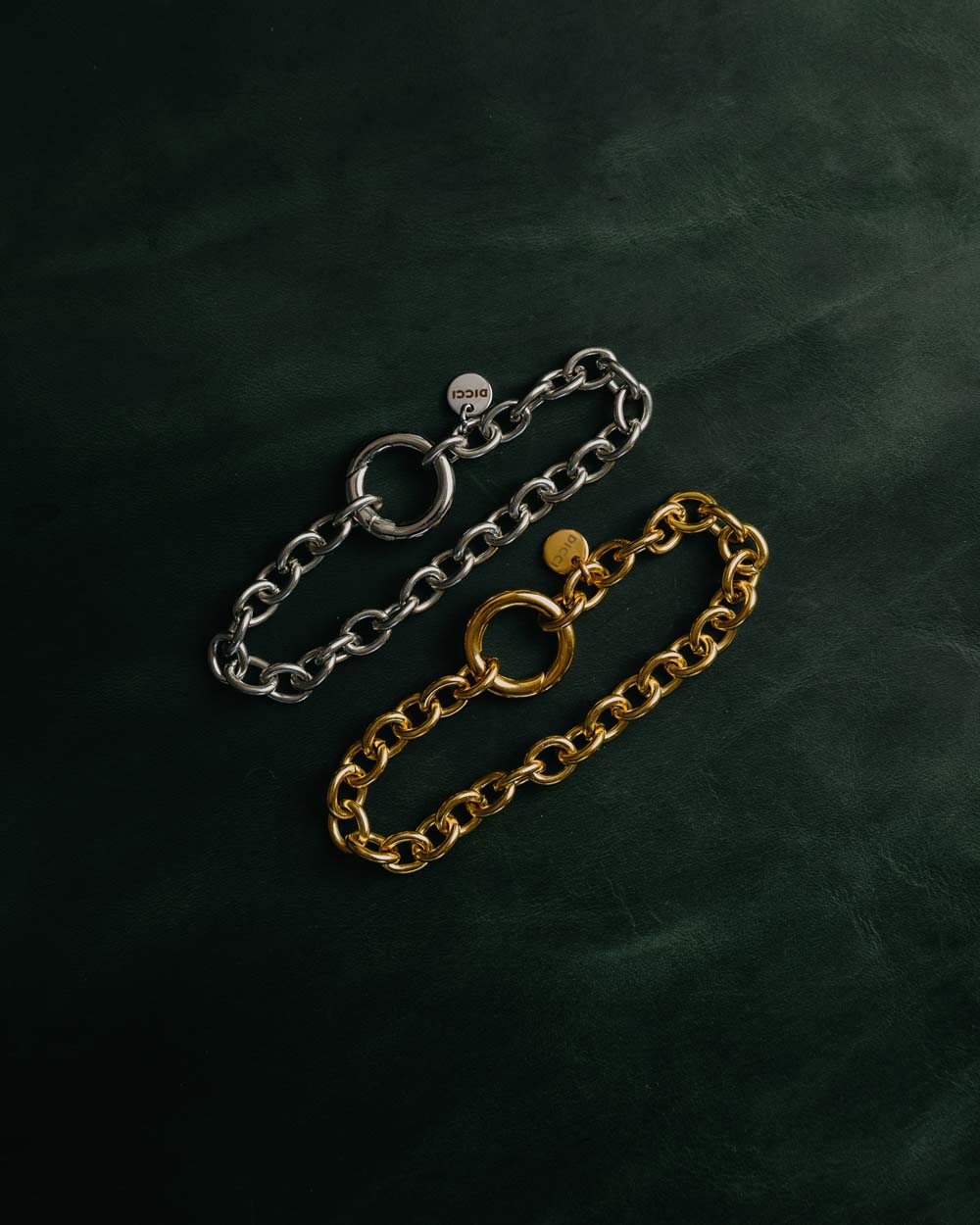 Pulseiras Ring - Pulseiras Prateada e Dourada 'Ring' em aço inoxidável - Joias Unissexo Online - Dicci