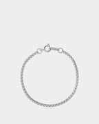 Pulsera de cadena Rolo de plata de 3 mm