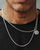Raso - Stainless Steel Necklace Raso on the models neck - Online Unissex Jewelry - Diccii
