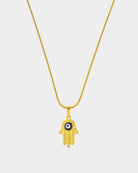 Stainless Steel Necklace 'Golden Hamsa' - Buy Necklaces Online - Unissex - Dicci