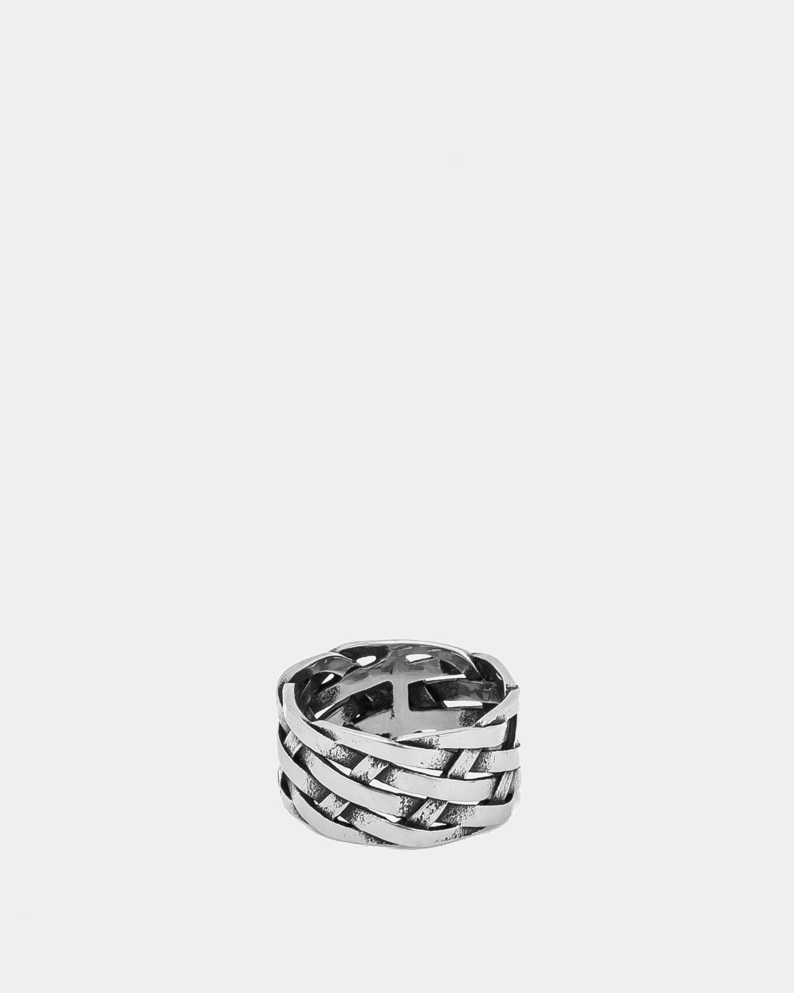 Woven Ring - Stainless Steel Ring with handmade braided woven details - Online Unissex Jewelry - Dicci