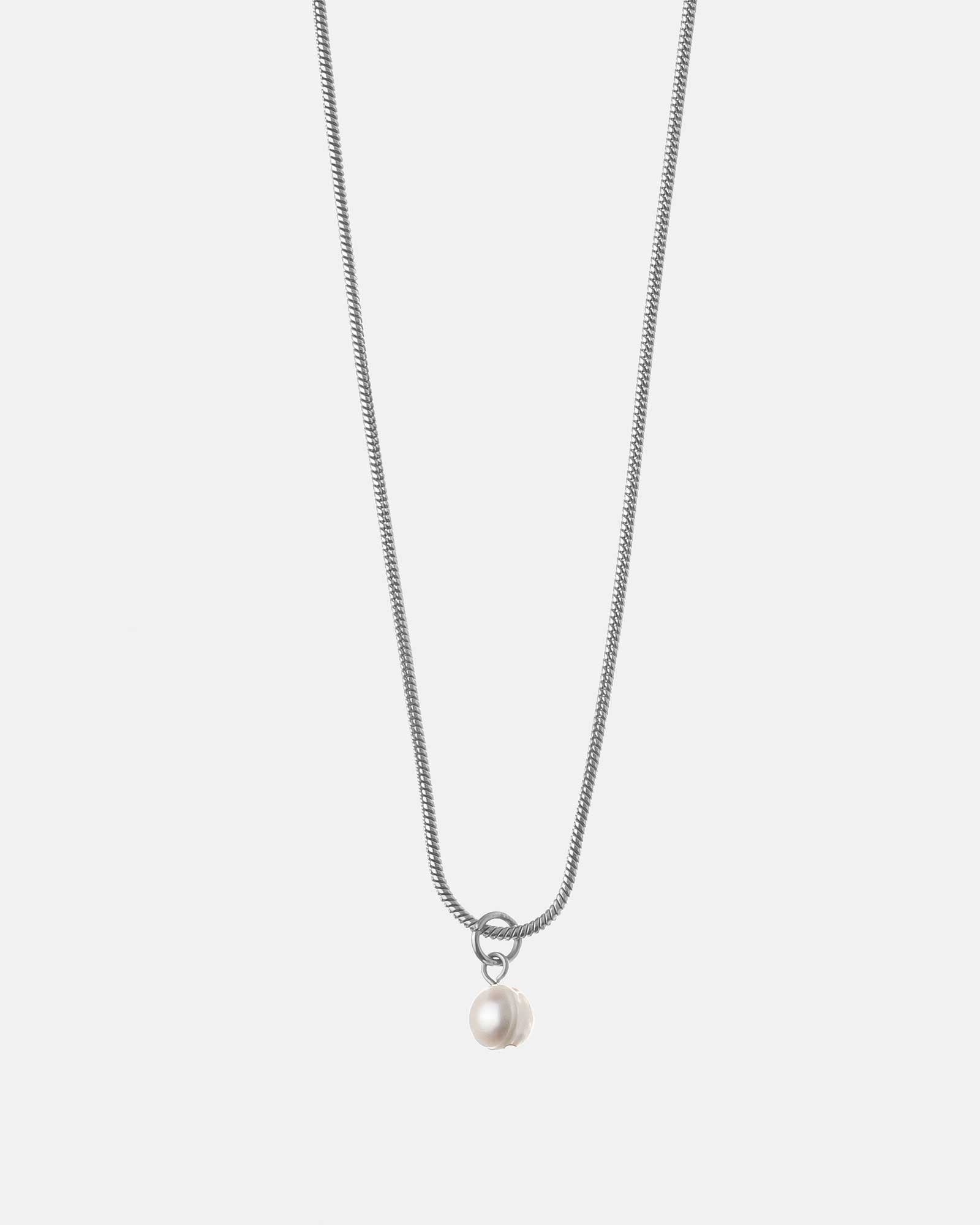 Stainless steel necklace with one pearl drop - Necklaces and Pendants - Online Unissex Jewelry - Dicci