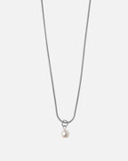 silver Stainless steel necklace with one pearl drop - Necklaces and Pendants - Online Unissex Jewelry - Dicci