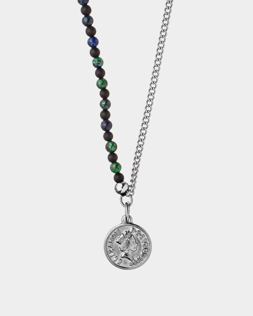 Elizabeth Coin - Steel and Beads Necklace 'Elizabeth Coin' - Buy Necklaces Online - Dicci