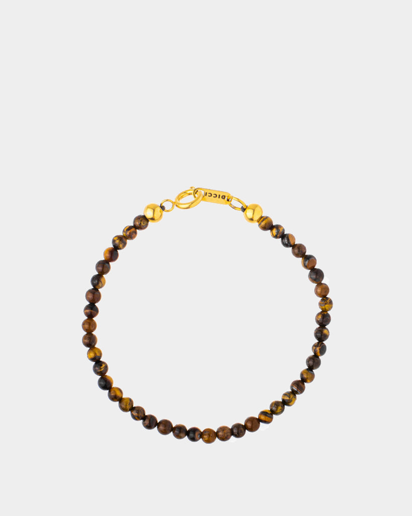 Tiger Eye Stone Bracelet 4mm - Natural Beads and Stainless Steel Bracelet - Unissex Jewelry Online - Dicci