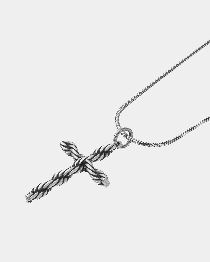 Collana Croce in Acciaio Inossidabile Intrecciata - collane con ciondolo - Gioielleria Online Unisex - Dicci