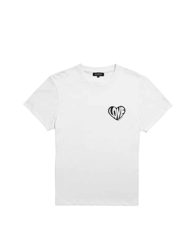 T-Shirt branca 'Make Love Not War' - T-Shirts de algodão - Roupa Unissexo Online - Dicci