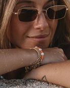 Salamanca - Golden Steel Bracelet Salamanca on the models wrist - Online unissex jewelry- Dicci