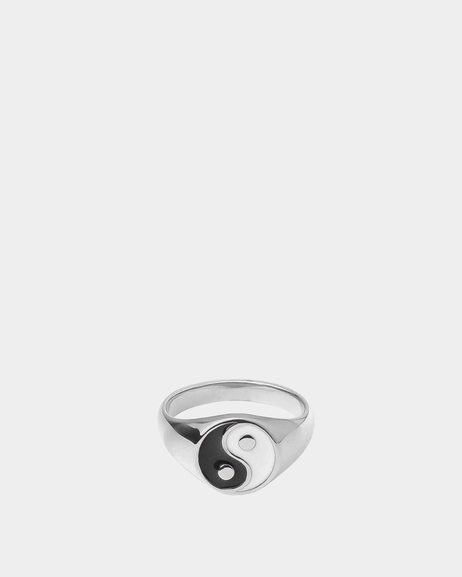 anel yin yang em aço inoxidavel prateado - joias unissexo online - dicci