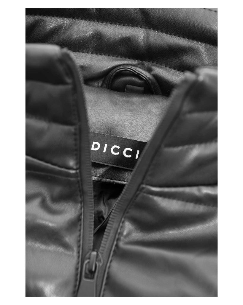 Faux Leather Puffer Jacket - Online Unissex Clothing - Dicci