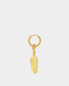 Plume - brinco de aço inoxidável dourado com pendente em formato de pena - Brincos com Pendente - Joias Unissexo Online - Dicci