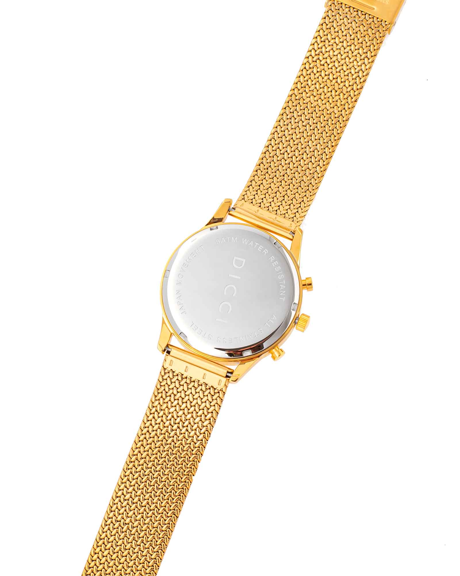 Chronometer - Relógio c/ mostrador preto com bracelete dourada - Joias Online - Dicci