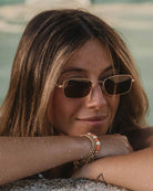Monte Carlo - Golden Steel Bracelet 11 'Monte Carlo' on the models wrist - Online Unissex Jewelry Store - Dicci
